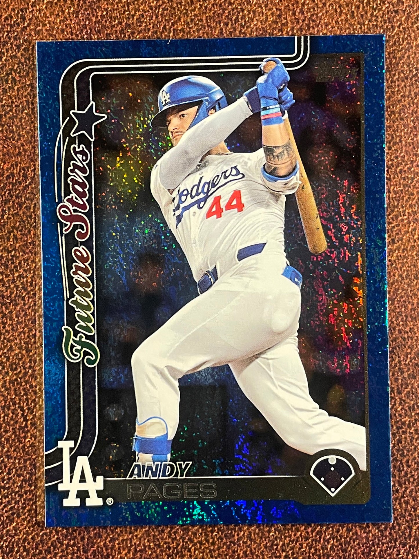 Andy Pages - 2025 Topps Series 2 - BLUE Holofoil Future Stars. /150 - Dodgers