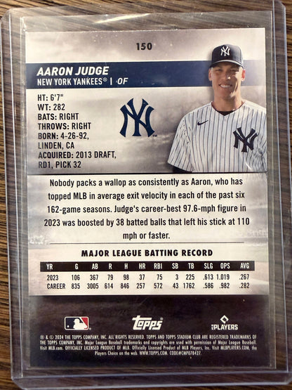 Aaron Judge - 2024 Stadium Club - Black and White - New York Yankees