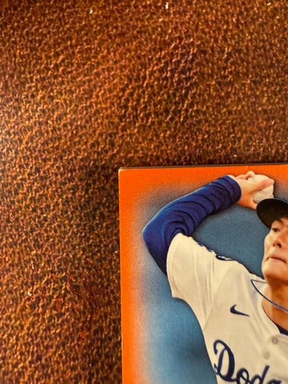 Yoshinobu Yamamoto - 2026 Topps Series 1 - ORANGE Major League Material AUTO /25 (*Corner/Edge Whiting*) - Dodgers