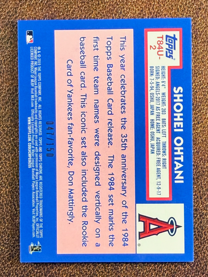 Shohei Ohtani - 2019 Topps Update - Blue Mojo /150 (slight corner whiting) - Angels