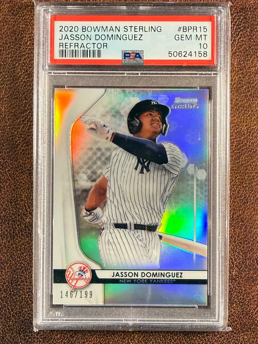 Jasson Dominguez - 2020 Bowman Sterling - Refractor /199 (PSA 10) - Yankees