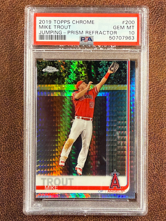 Mike Trout - 2019 Topps Chrome - Prism Refractor (PSA 10) - Angels