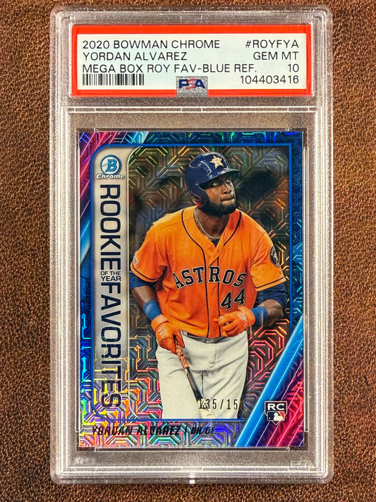 Yordan Alvarez - 2020 Bowman Chrome - Mega Box BLUE Refractor /150 (PSA 10) - Astros