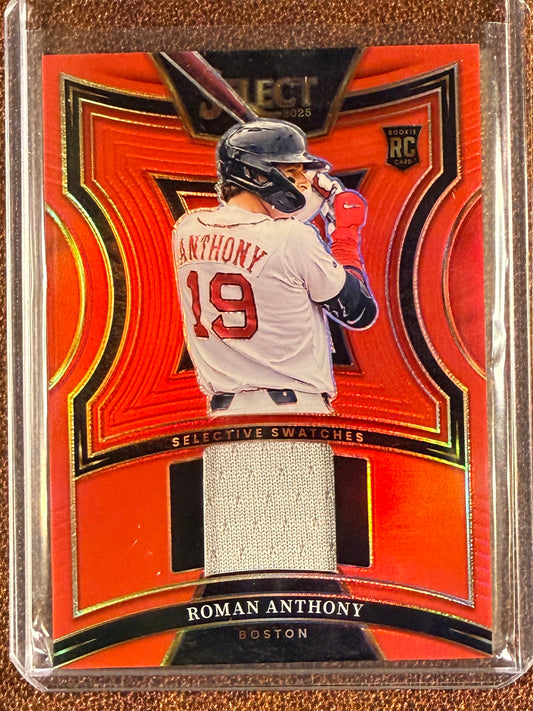 Roman Anthony - 2025 Panini Select - Rookie Red Prizm RELIC /99 - Red Sox