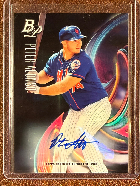 Pete Alonso - 2018 Bowman Platinum - Top Prospect AUTO - Mets