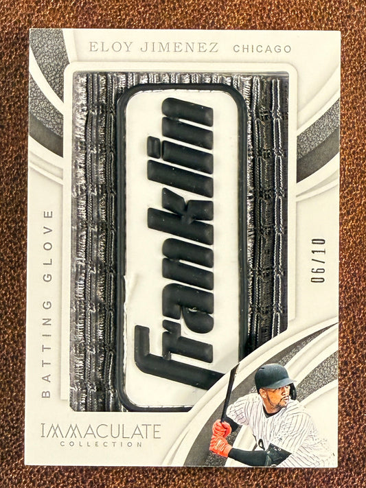 Eloy Jimenez - 2019 Panini Immaculate - Franklin Batting Glove Jumbo RELIC /10 - White Sox