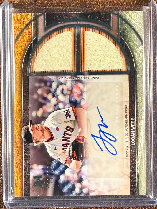 Logan Webb - 2025 Topps Museum Collection - Signature Swatches Dual RELIC AUTO /299 - Giants
