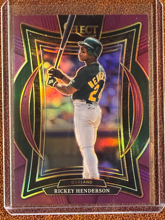 Rickey Henderson - 2025 Panini Select - PURPLE Prizm /75 - Athletics