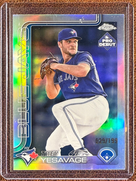 Trey Yesavage - 2025 Topps Pro Debut Chrome - Refractor /199 - Blue Jays