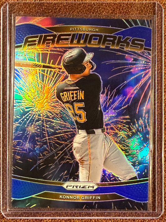 Konnor Griffin - 2025 Panini Prizm - BLUE Fireworks /99 - Pirates