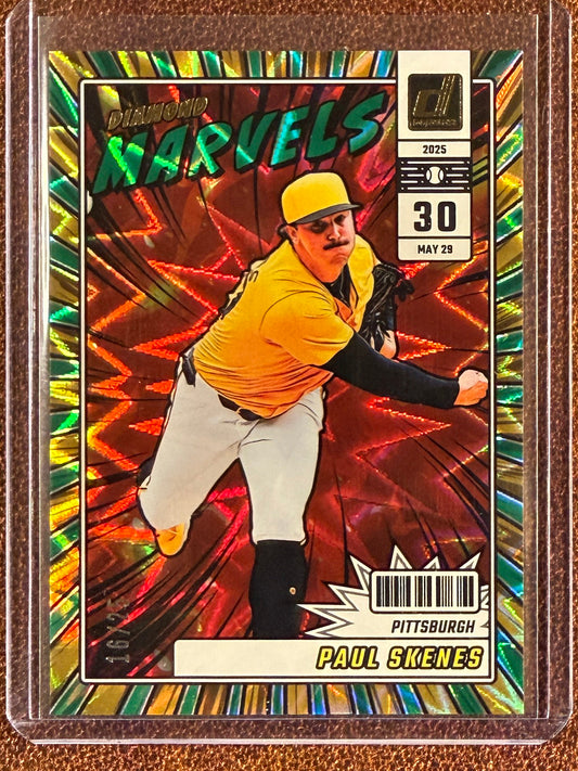 Paul Skenes - 2025 Panini Donruss - Marvels GREEN Xplosion /25 - Pirates