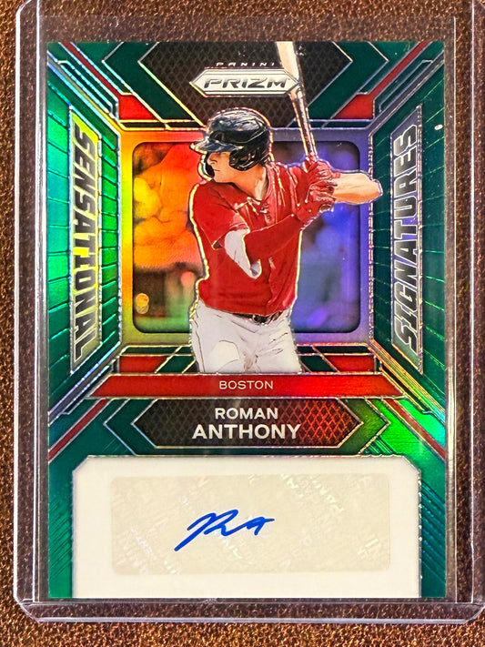 Roman Anthony - 2024 Panini Prizm - GREEN Sensational Signatures Prizm AUTO - Red Sox