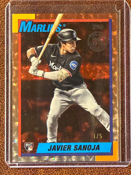 Javier Sanoja - 2025 Topps Series 2 - Rookie RED Mojo /5 - Marlins