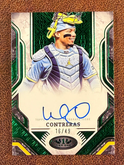 William Contreras - 2025 Topps Tier One - GREEN /49 AUTO - Brewers