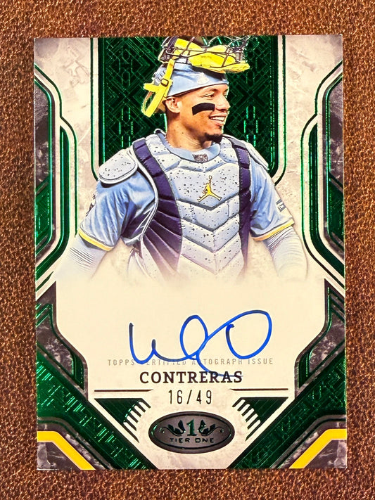 William Contreras - 2025 Topps Tier One - GREEN /49 AUTO - Brewers