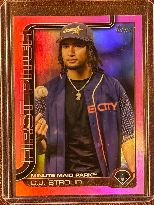 C.J. Stroud - 2025 Topps Series 1 - Pink Foil - Astros