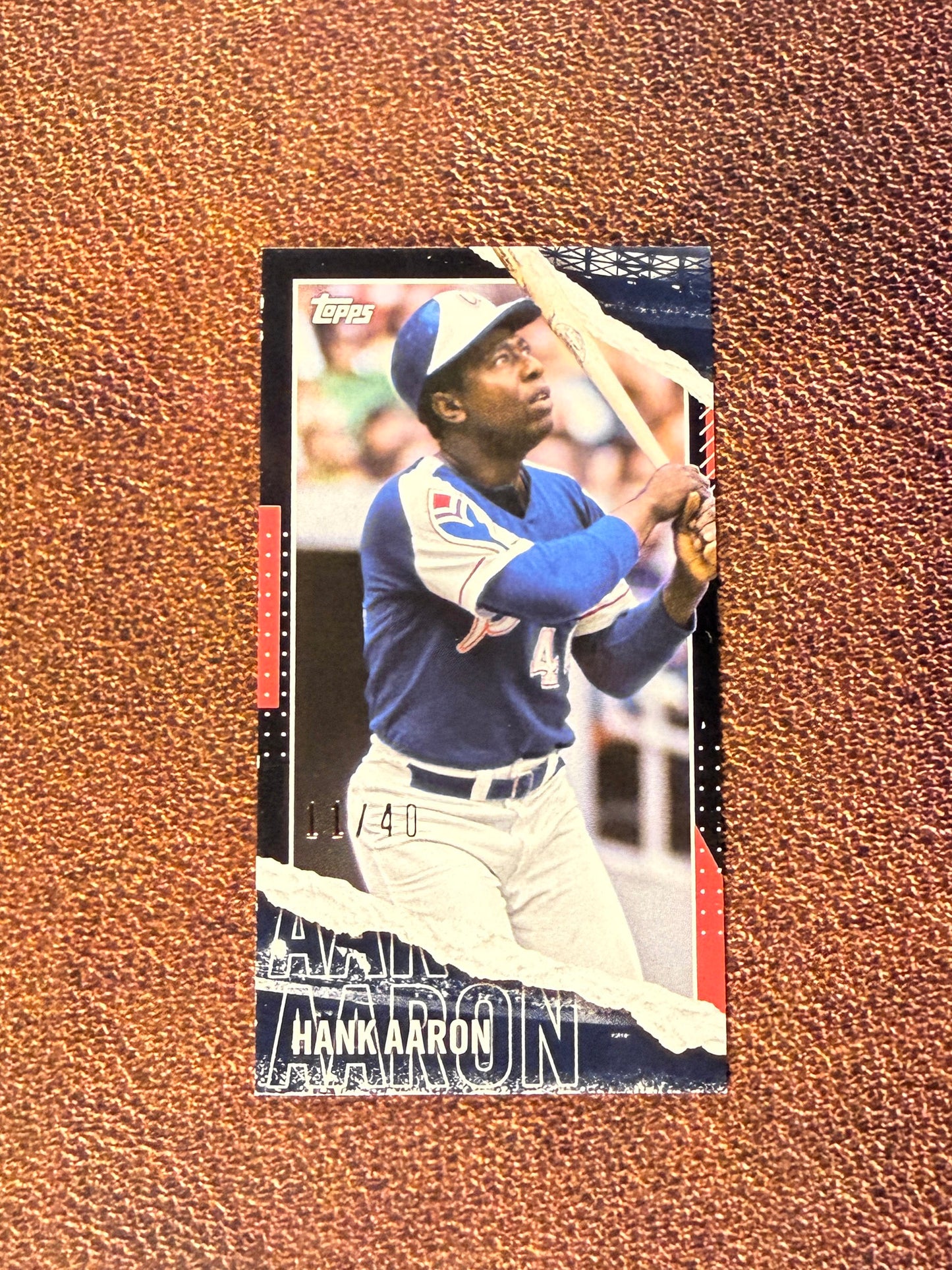 Hank Aaron - 2020 Topps - Rip Card Mini Base /40 (**Left Top Edge Issue**) - Braves