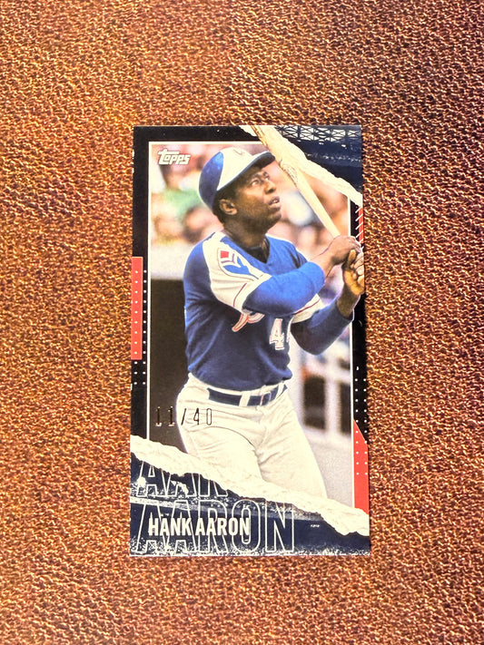 Hank Aaron - 2020 Topps - Rip Card Mini Base /40 (**Left Top Edge Issue**) - Braves