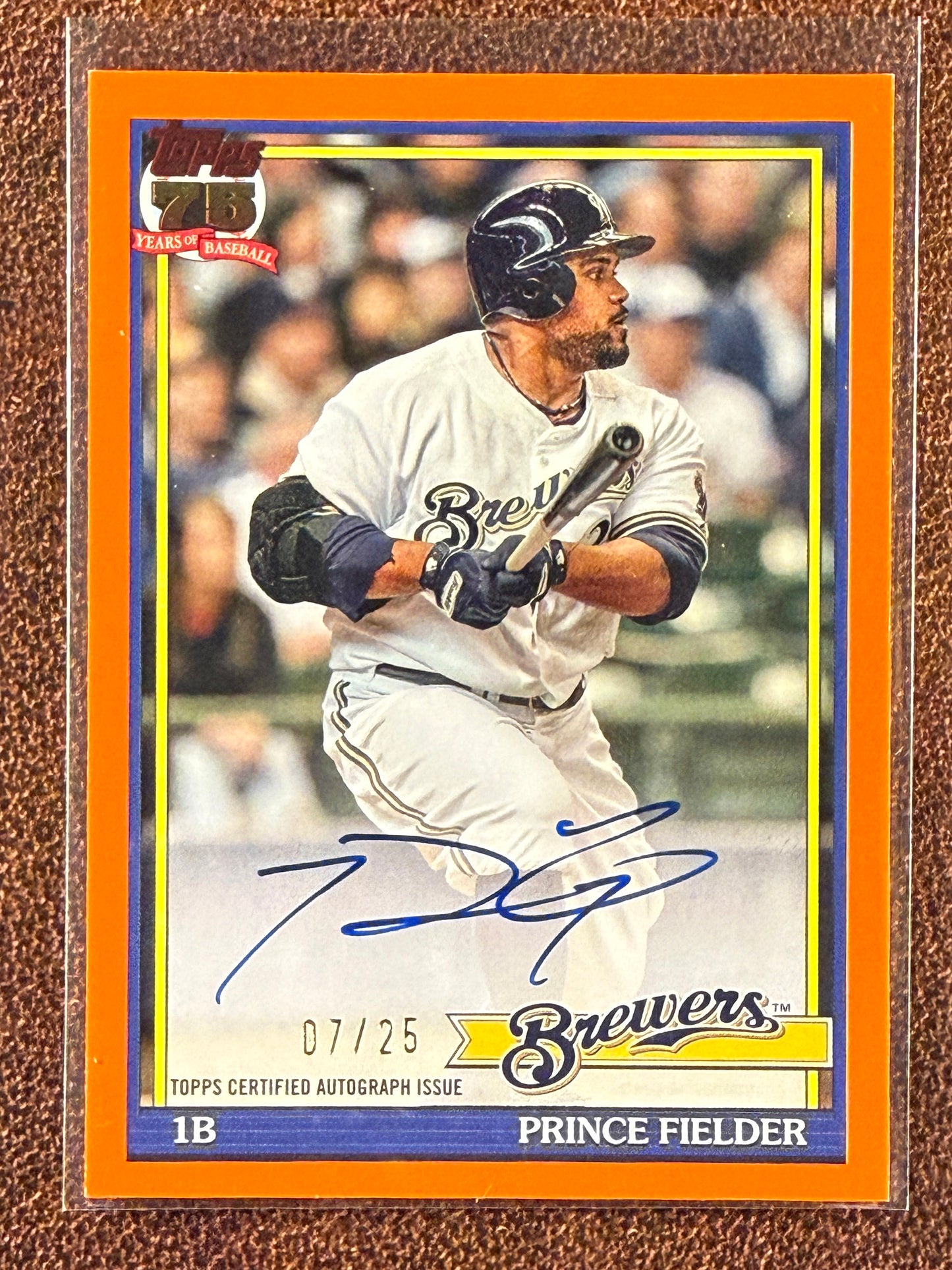 Prince Fielder - 2026 Topps Series 1 - ORANGE 1991 AUTO /25 - Brewers