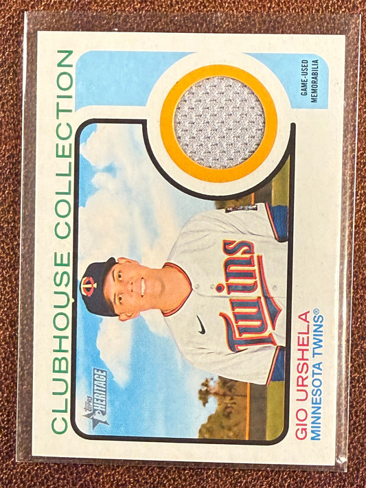 Gio Urshela - 2022 Topps Heritage - Clubhouse  Collection RELIC - Twins