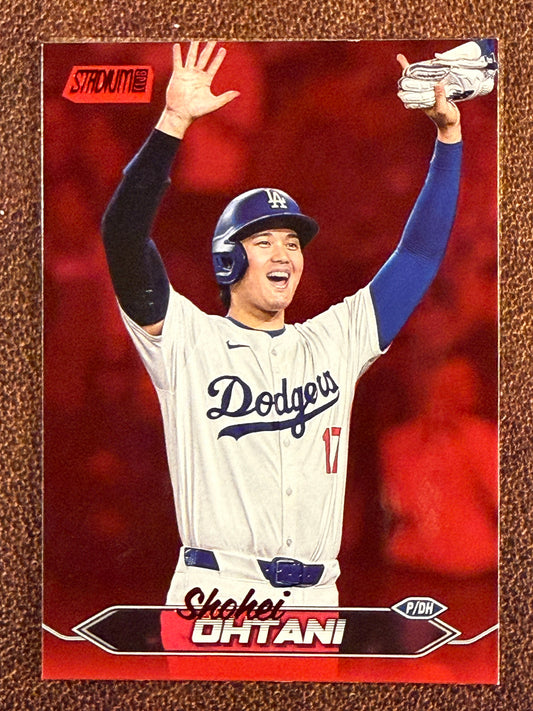 Shohei Ohtani - 2024 Topps Stadium Club - Red Foil (**Top Edge Nic**) - Dodgers