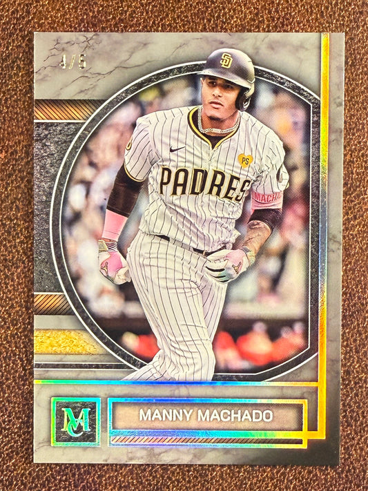 Manny Machado - 2025 Topps Museum Collection - DIAMOND /5 (*Top Left Corner Whiting*) - Padres