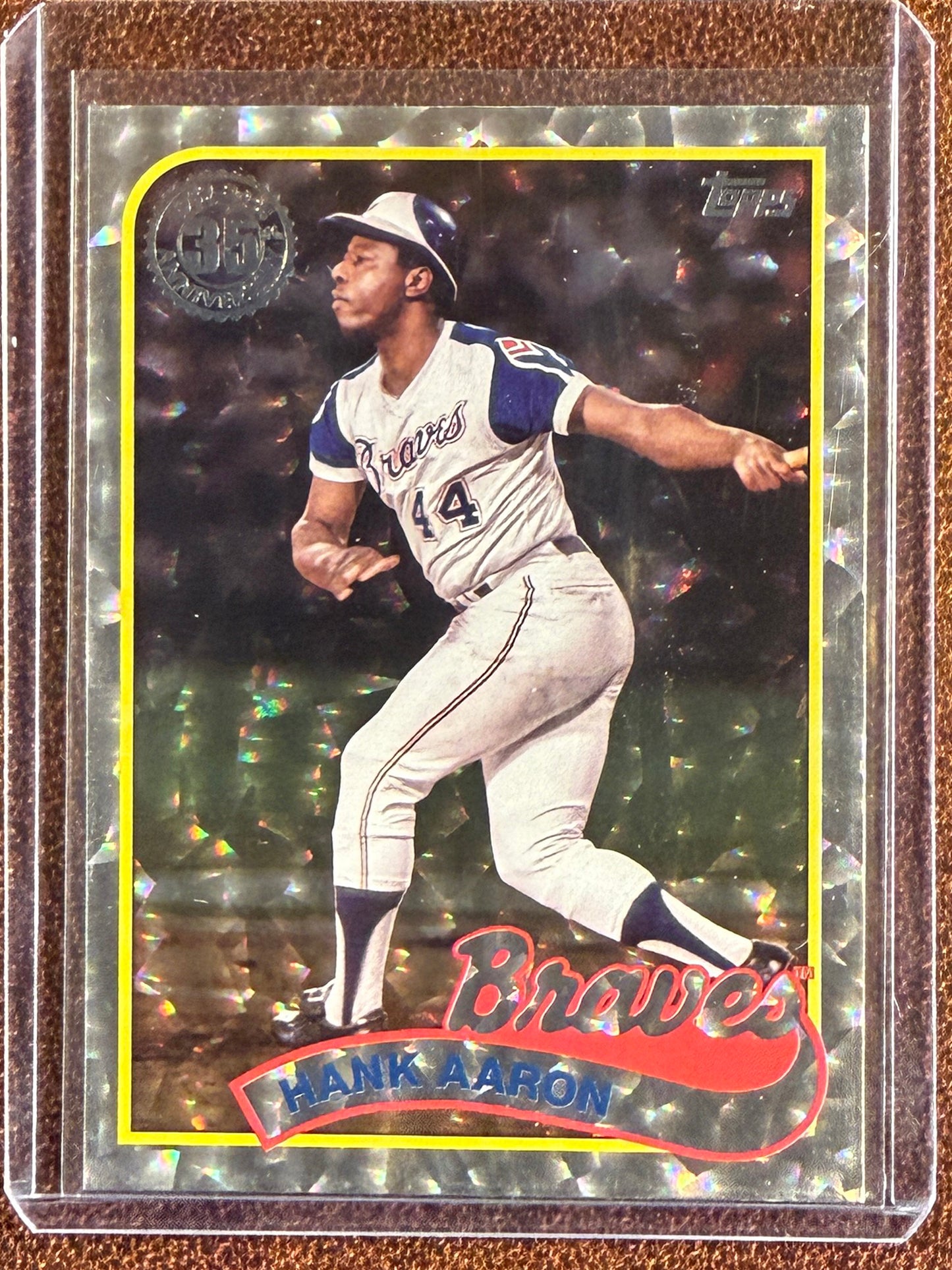 Hank Aaron - 2024 Topps Series 2 - Silver Crackle 1989 Insert - Braves