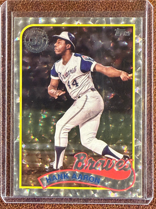 Hank Aaron - 2024 Topps Series 2 - Silver Crackle 1989 Insert - Braves