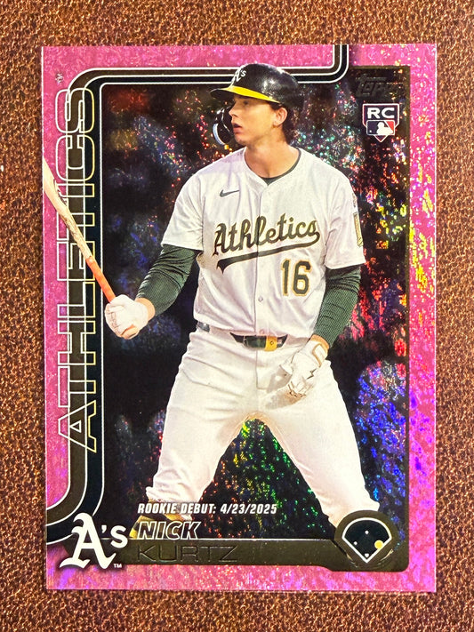 Nick Kurtz - 2025 Topps Update - PINK Rookie Debut Holo Foil - Athletics