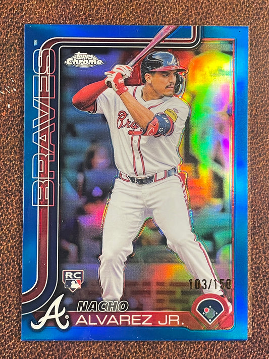 Nacho Alvarez Jr. - 2025 Topps Chrome - BLUE Rookie Refractor /150 - Braves