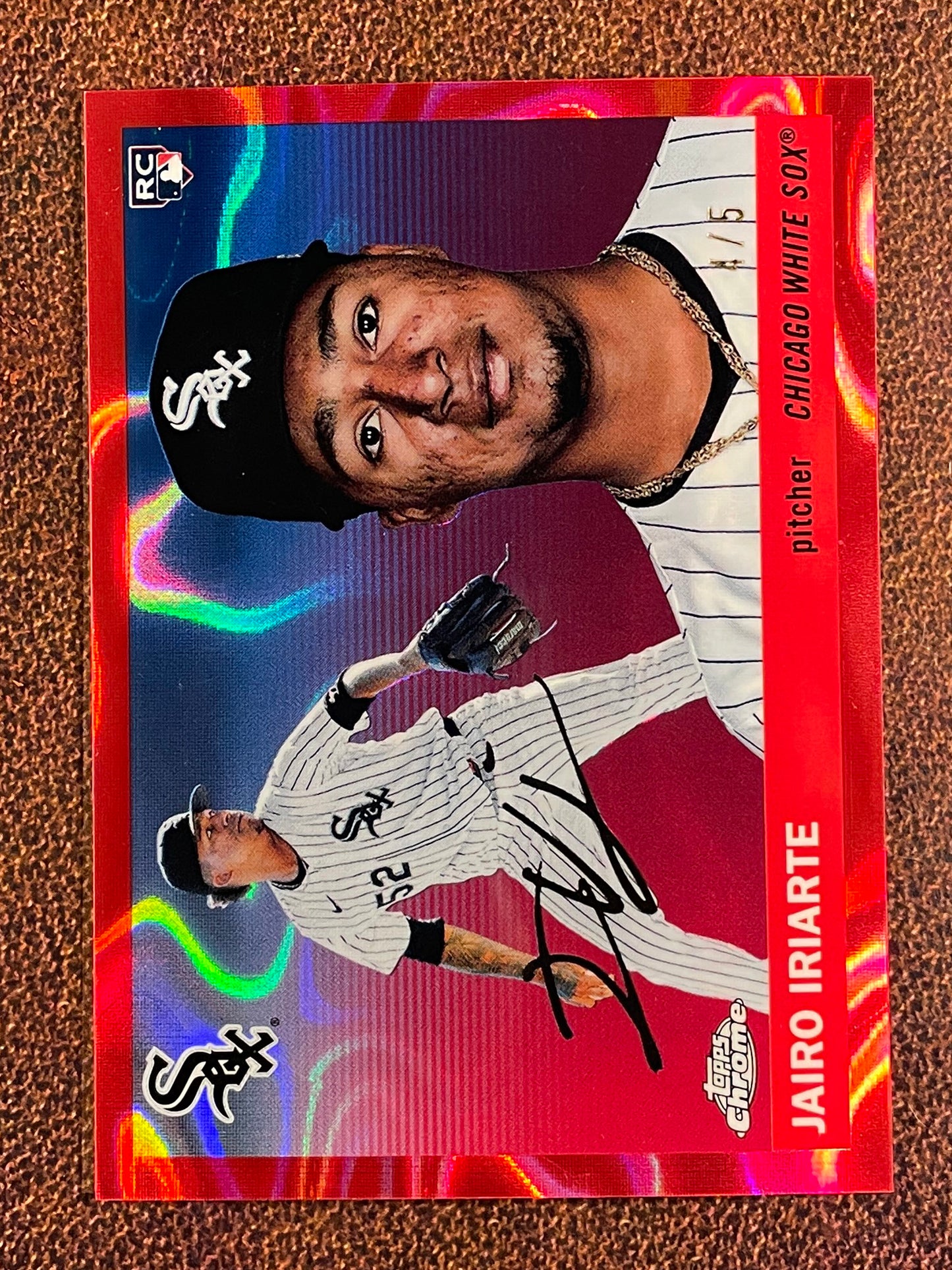 Jairo Iriarte - 2025 Topps Chrome Platinum - RED Lava Refractor Rookie /5 - White Sox