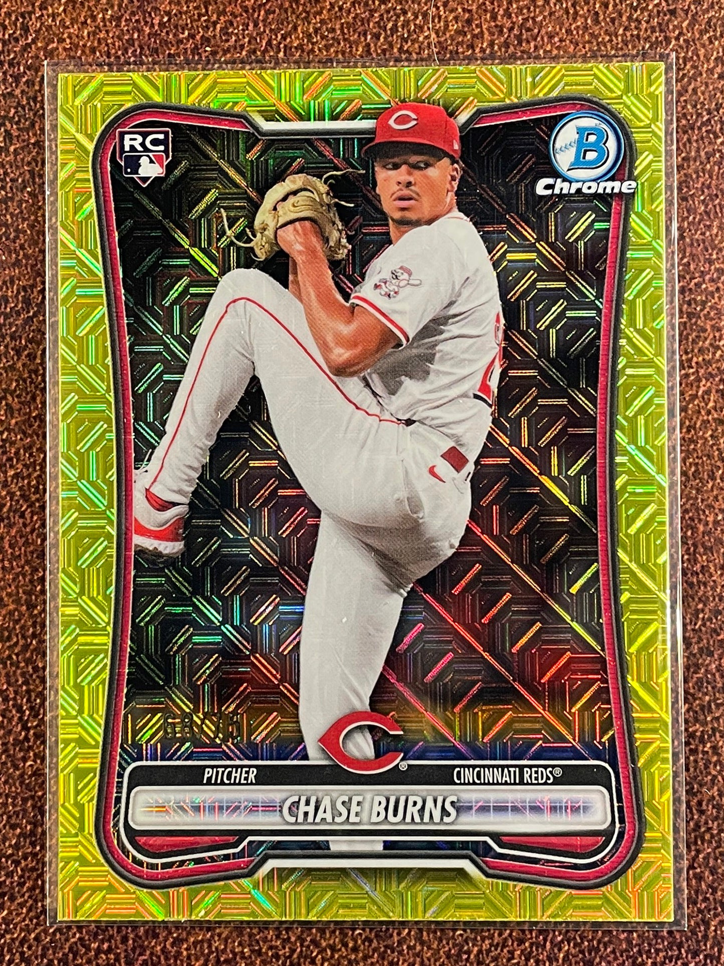 Chase Burns - 2026 Bowman - YELLOW Rookie MOJO /75 - Reds