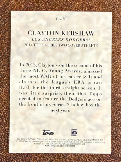 Clayton Kershaw - 2026 Topps Series 2 - Cover Athletes /75 (*Slight Edge/Corner Whiting*) - Dodgers