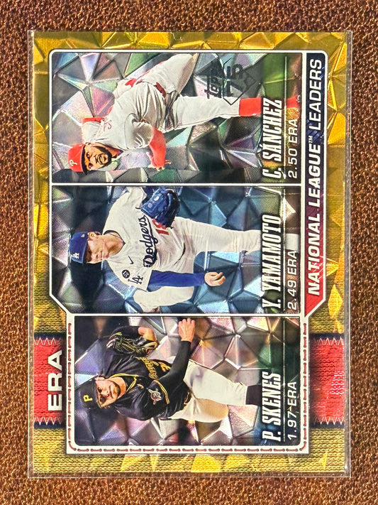 Paul Skenes/Yoshinbu Yamamoto/Cristopher Sanchez - 2026 Topps Series 1 - GOLD Diamate /50 - Pirates