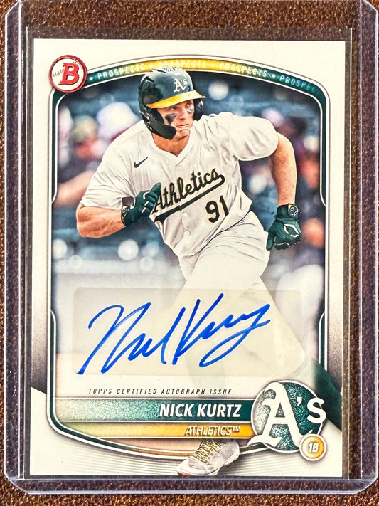 Nick Kurtz - 2025 Bowman - Prospect Paper AUTO - Athletics