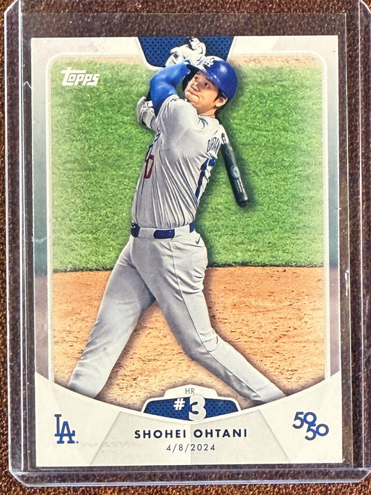Shohei Ohtani - 2024 Topps 50/50 - HR #3 Base - Dodgers