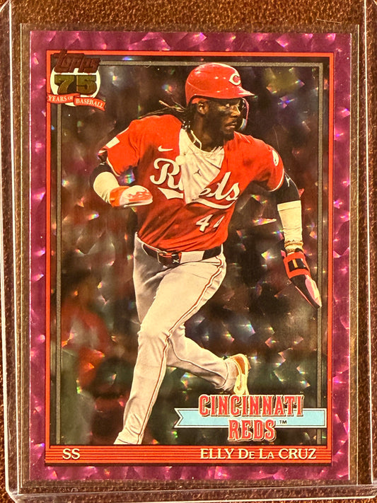 Elly De La Cruz - 2026 Topps Series 1 - PINK Crackle - Reds