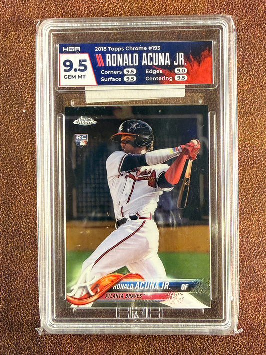 Ronald Acuna Jr. - 2018 Topps Chrome - Rookie #193 HGC 9.5 - Braves