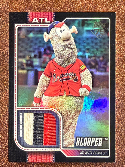 Blooper - 2026 Topps Series 1 - BLACK Mascot Worn RELIC 10/10 Bookend (*Corners*) - Braves