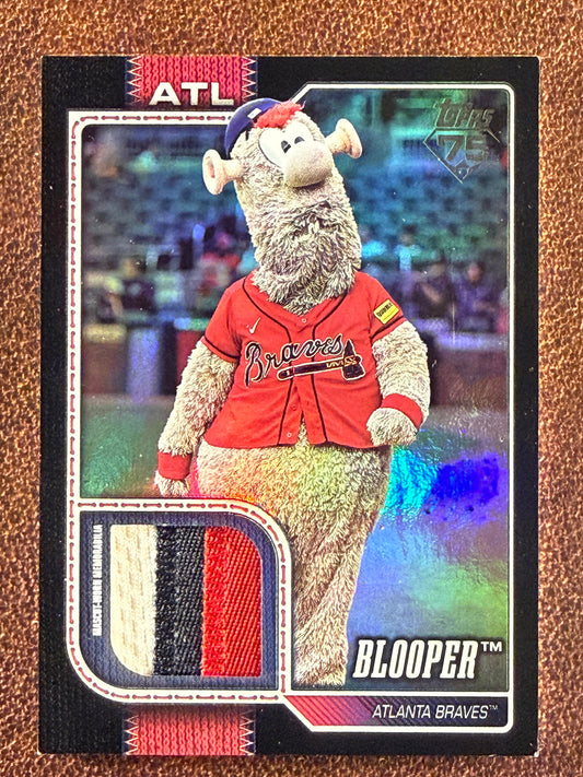 Blooper - 2026 Topps Series 1 - BLACK Mascot Worn RELIC 10/10 Bookend (*Corners*) - Braves