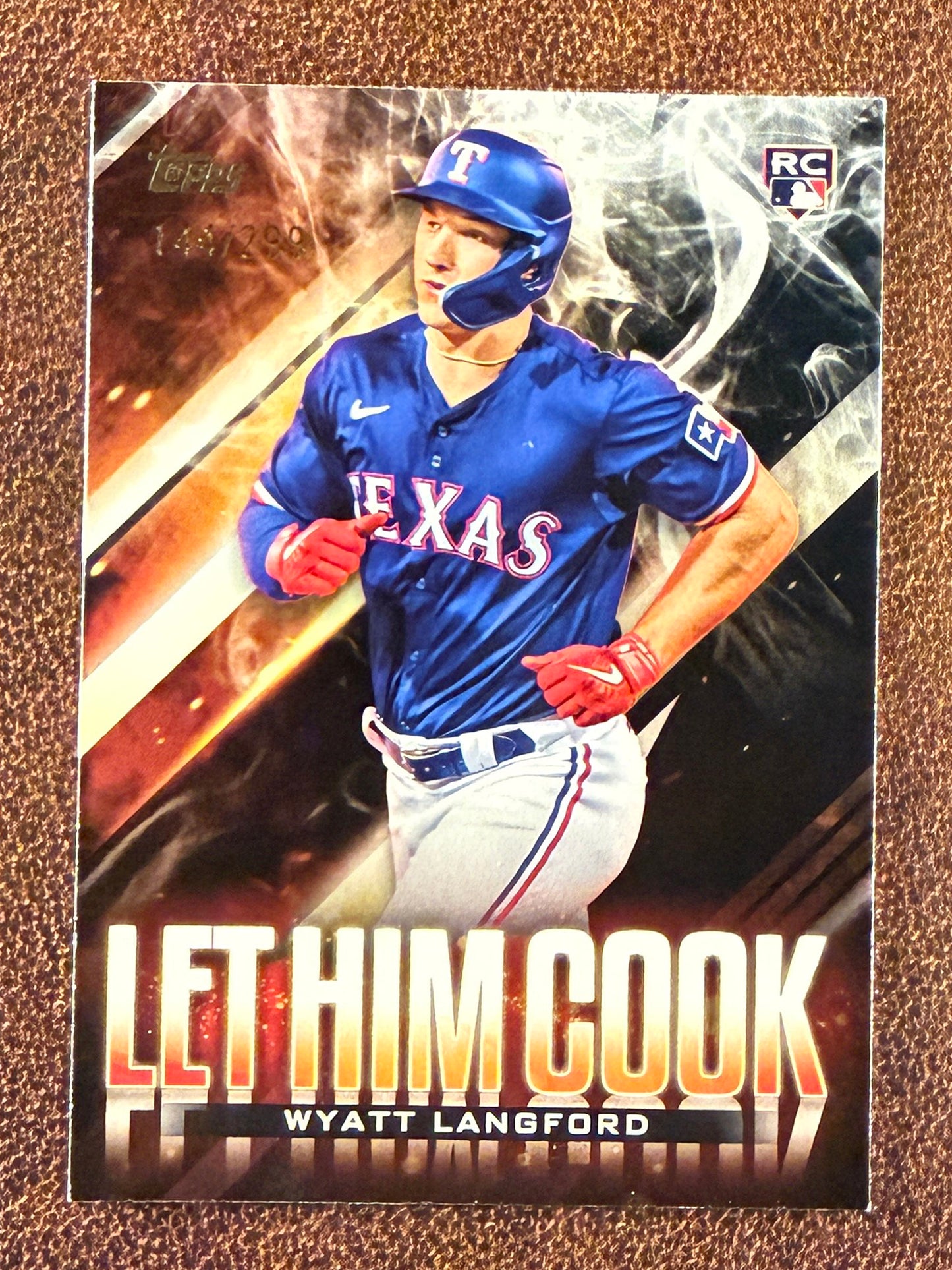 Wyatt Langford - 2024 Topps Update - Rookie BLACK Let Him Cook /299 - Rangers