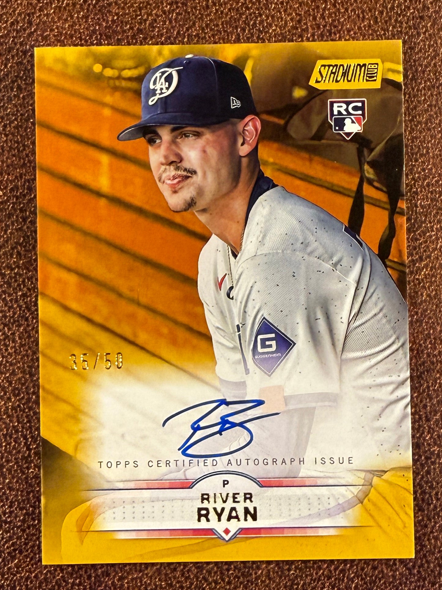 River Ryan - 2025 Topps Stadium Club - Rookie GOLD AUTO /50 - Dodgers