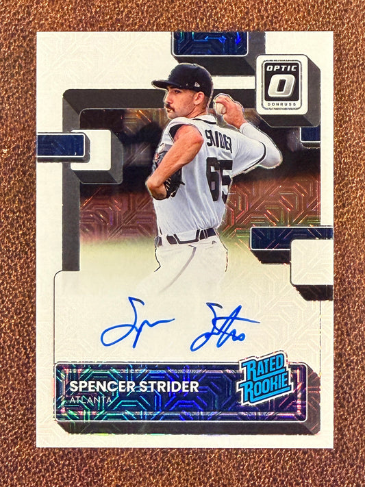 Spencer Strider - 2022 Donruss Optic - WHITE Mojo AUTO /99 - Braves
