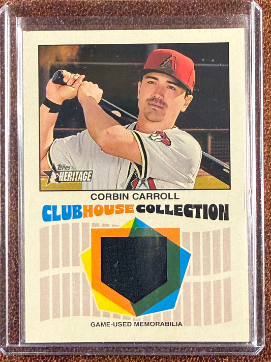 Corbin Carroll - 2026 Topps Heritage - Clubhouse Collection RELIC (*Corner Issues*) - Diamondbacks
