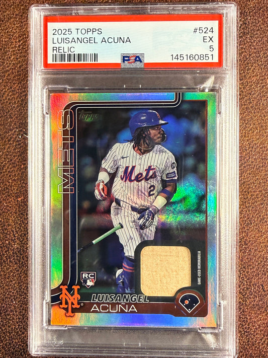 Luisangel Acuna - 2025 Topps Series 2 - Real One Foil RELIC (PSA 5) - Mets