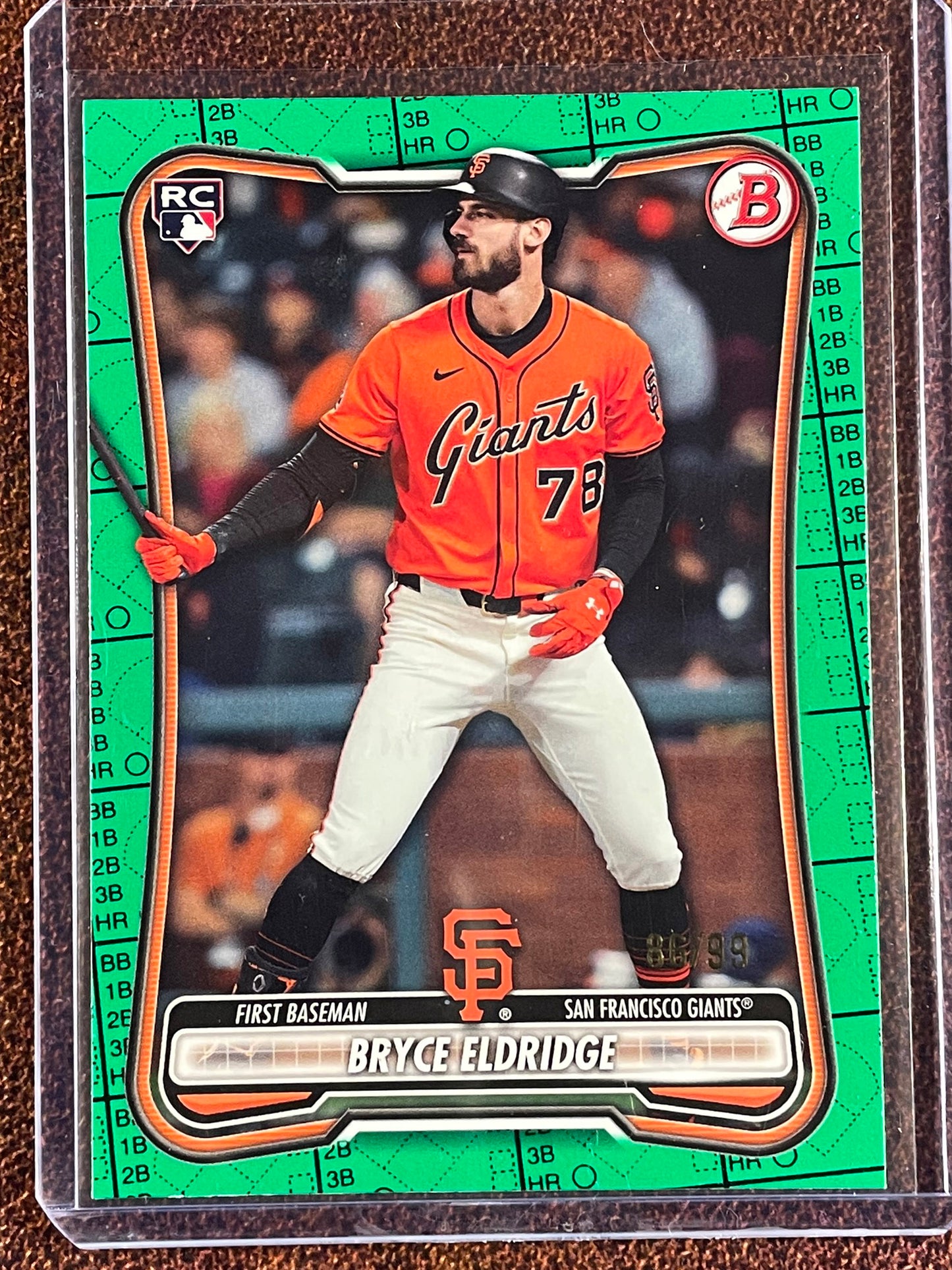 Bryce Eldridge - 2026 Bowman - Rookie GREEN Paper Pattern /99 - Giants