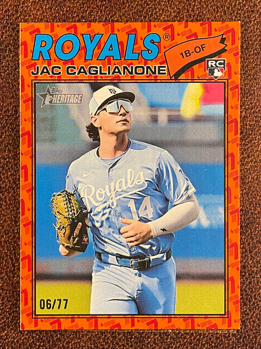 Jac Caglianone - 2026 Topps Heritage - Color of the Year Rookie /77 - Royals