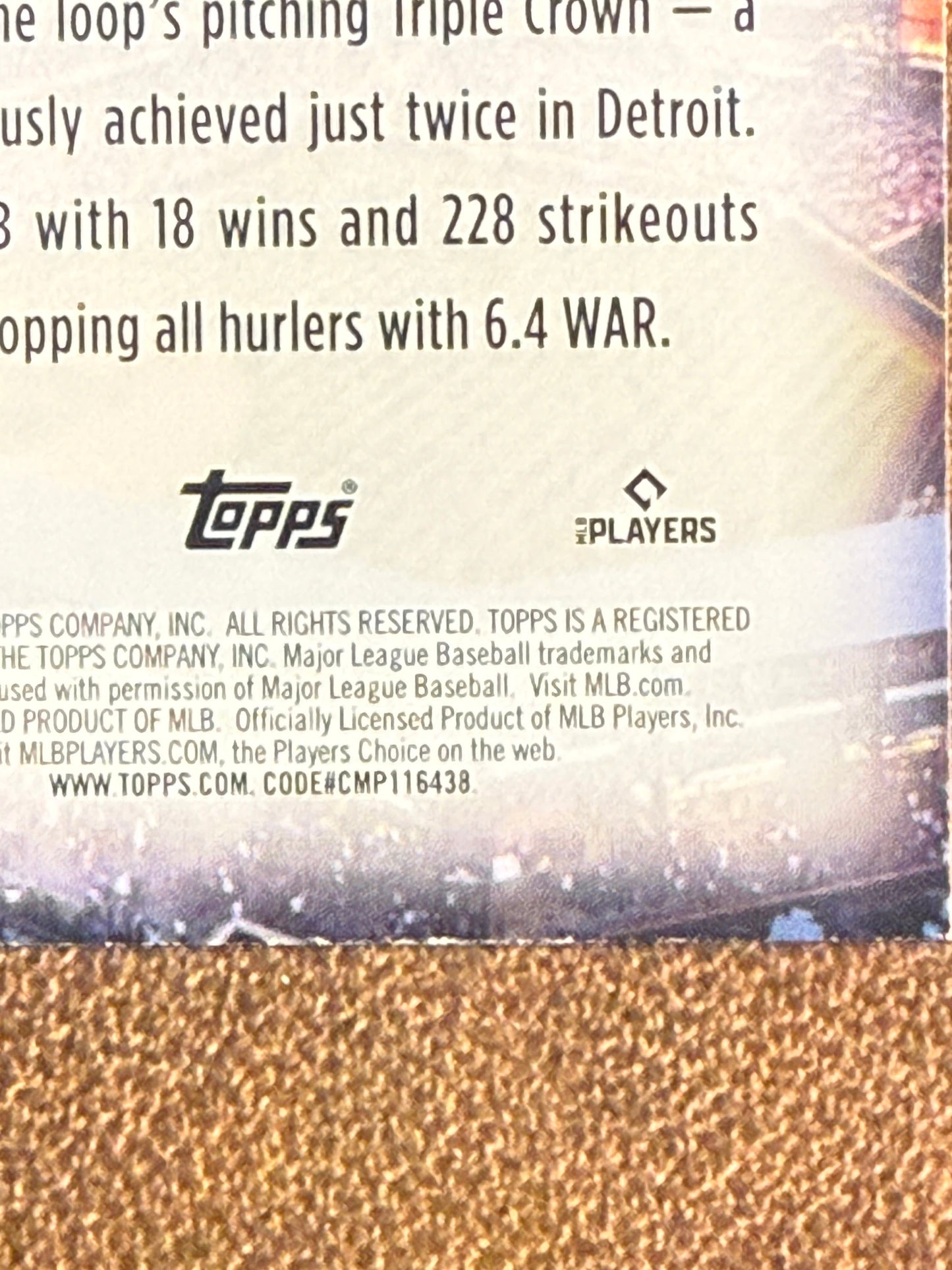 Tarik Skubal - 2025 Topps Update - Home Field Advantage (*Back Edge Issues/Corner Whiting*) - Tigers