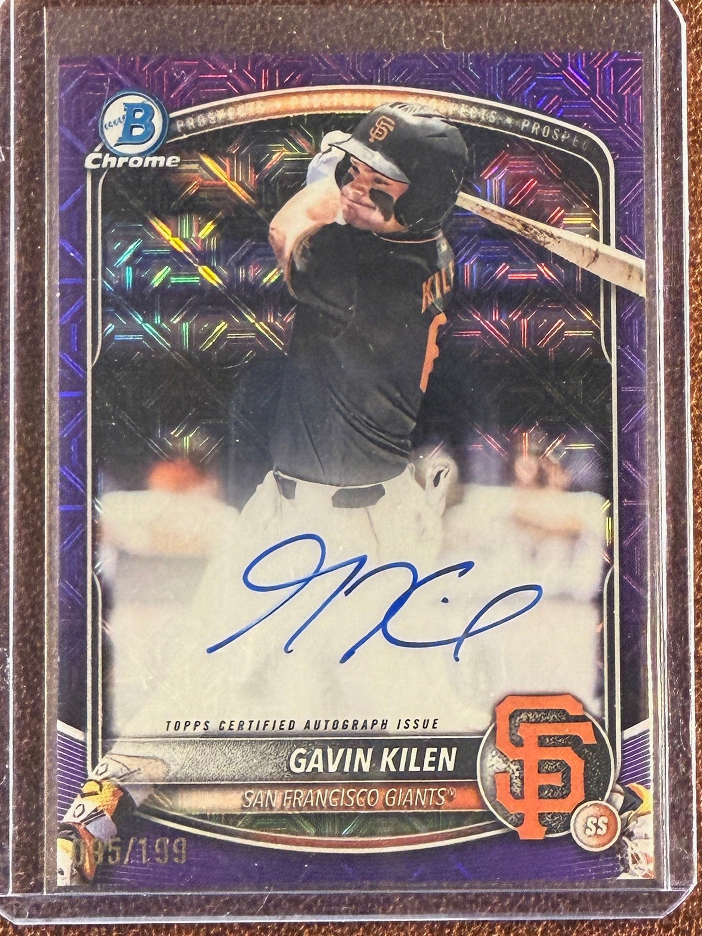 Gavin Kilen - 2025 Bowman Draft - PURPLE /199 AUTO - Giants