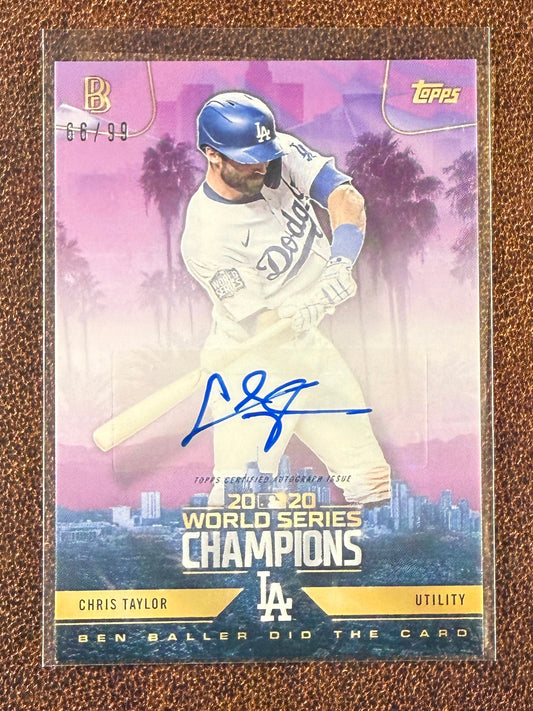 Chris Taylor - 2020 Topps Ben Baller - PURPLE /99 AUTO - Dodgers